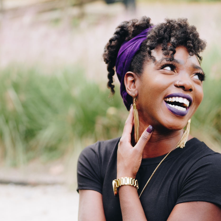 Portrait Image of a woman laughing (Elemental Diet Patient)